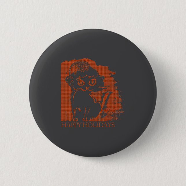Santa Cat  Button (Front)