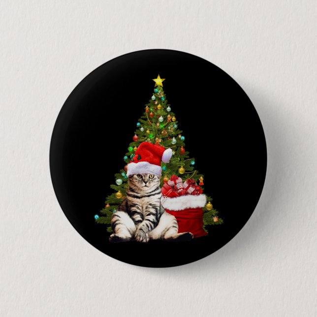 Santa Cat Button (Front)