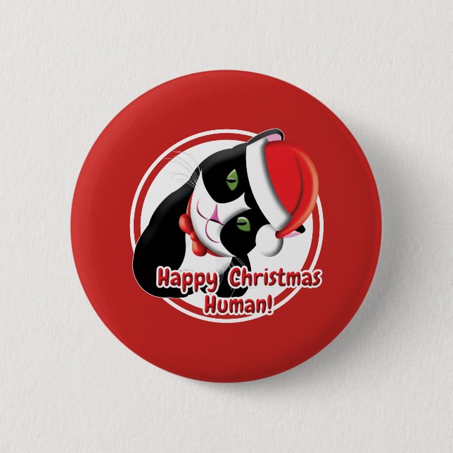 Santa Cat Button (Front)