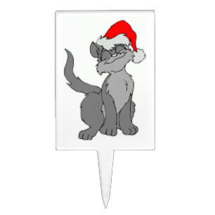 SANTA CAT CAKE TOPPER