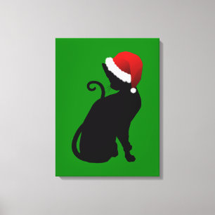 Santa Cat Canvas Print