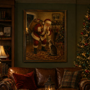Santa & Cat Christmas Gallery Wrap 16x20
