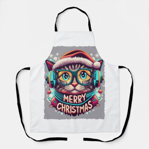 Santa Cat Christmas Gamer T_Shirt Get Your Festiv Apron