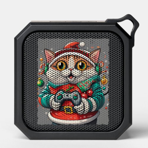 Santa Cat Christmas Gamer T_Shirt Get Your Festiv Bluetooth Speaker