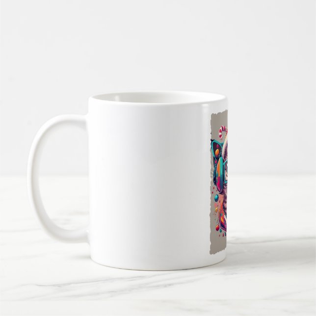 Santa Cat Christmas Gamer T-Shirt: Get Your Festiv Coffee Mug (Left)