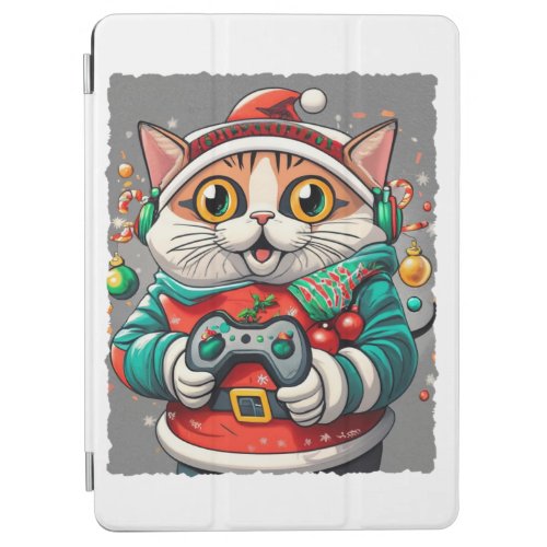 Santa Cat Christmas Gamer T_Shirt Get Your Festiv iPad Air Cover