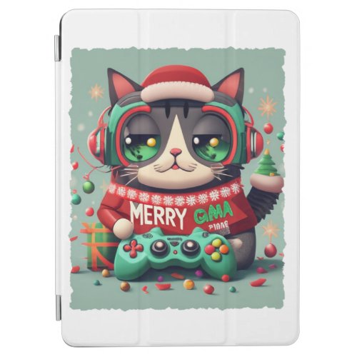 Santa Cat Christmas Gamer T_Shirt Get Your Festiv iPad Air Cover