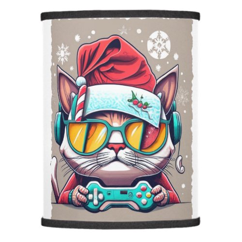 Santa Cat Christmas Gamer T_Shirt Get Your Festiv Lamp Shade