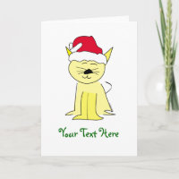 Santa Cat Christmas Holiday Card