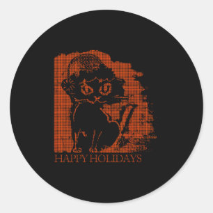 Santa Cat Classic Round Sticker