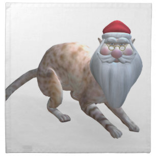 Santa Cat Cloth Napkin