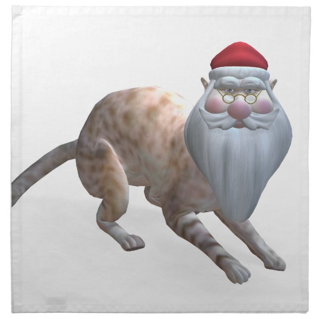 Santa Cat Cloth Napkin (Front)