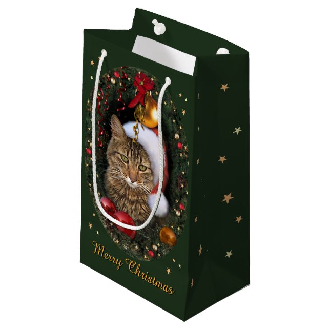 Santa Cat Gift Bag (Front Angled)