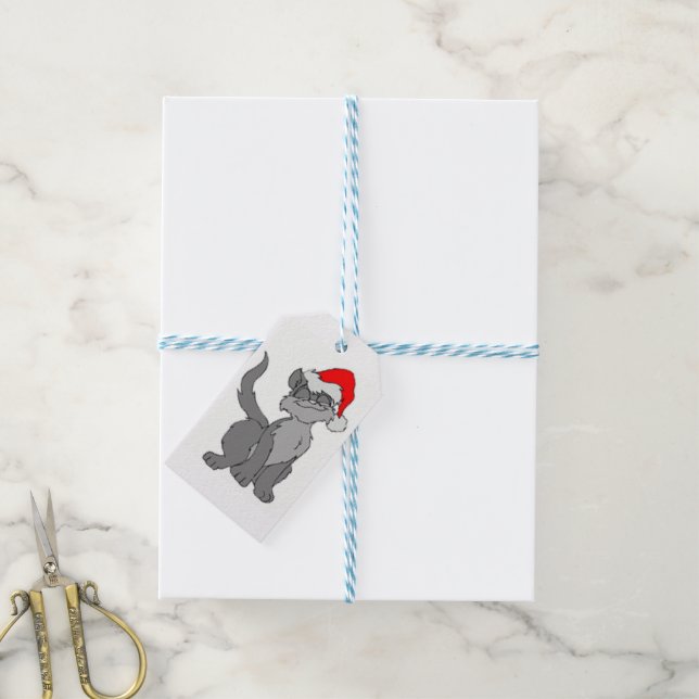 SANTA CAT GIFT TAGS (With Twine)