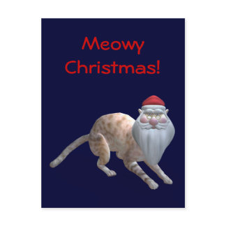 Santa Cat Holiday Postcard