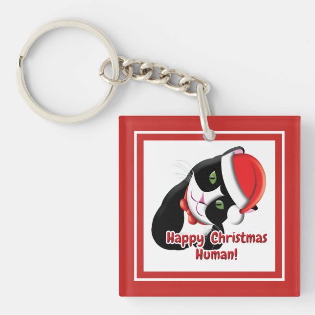 Santa Cat Keychain (Front)