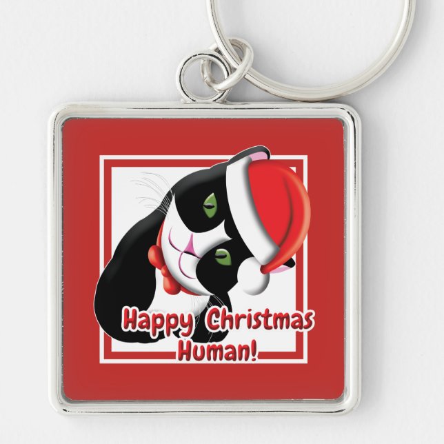 Santa Cat Keychain (Front)