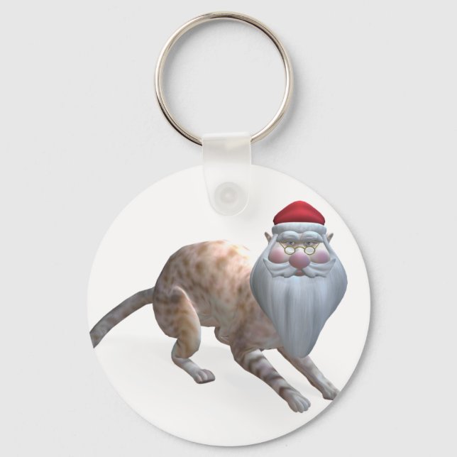 Santa Cat Keychain (Front)