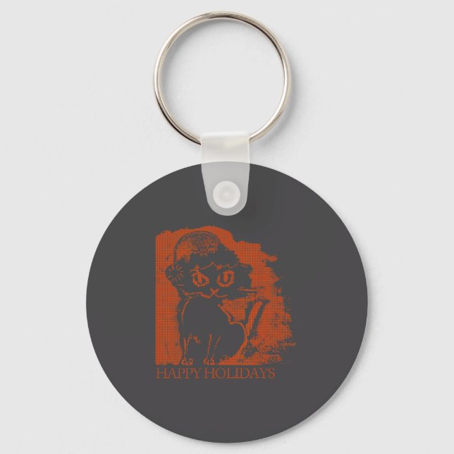 Santa Cat  Keychain (Front)