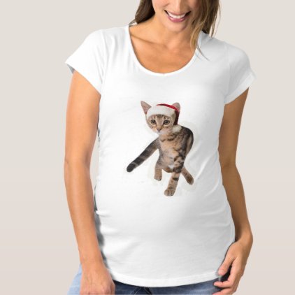 Santa Cat Maternity T-Shirt