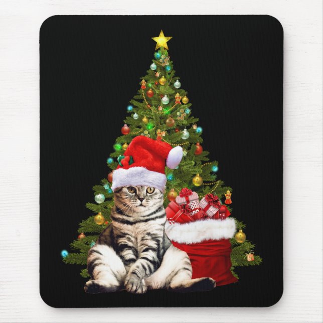 Santa Cat Mouse Pad (Front)