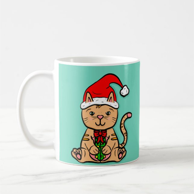 Santa Cat Mug (Left)