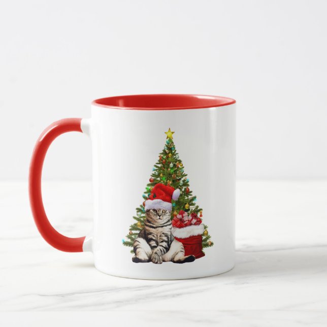 Santa Cat Mug (Left)