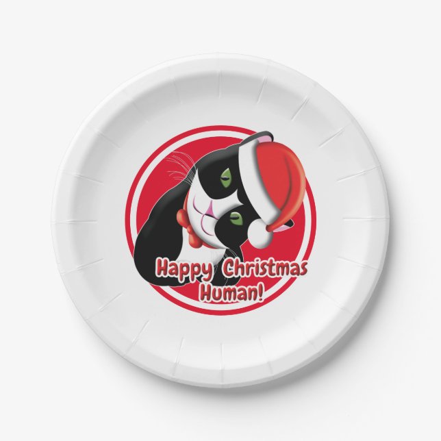 Santa Cat Paper Plates (Front)