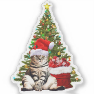 Santa Cat Sticker