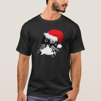 Santa Cat T-shirt by WeAreBlackCatClub at Zazzle
