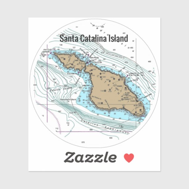 Santa Catalina Island Chart Sticker (Sheet)
