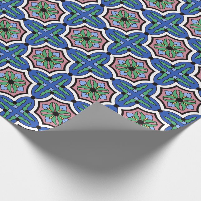 Santa Catalina Island Tile Design Wrapping Paper (Corner)
