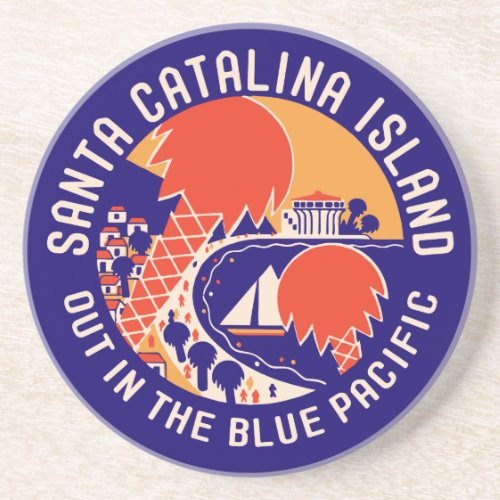 Santa Catalina Island Vintage Design Coaster