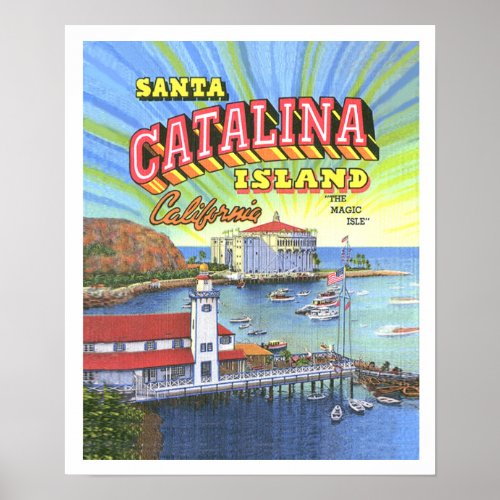 Santa Catalina Poster wBorder 14 x 17