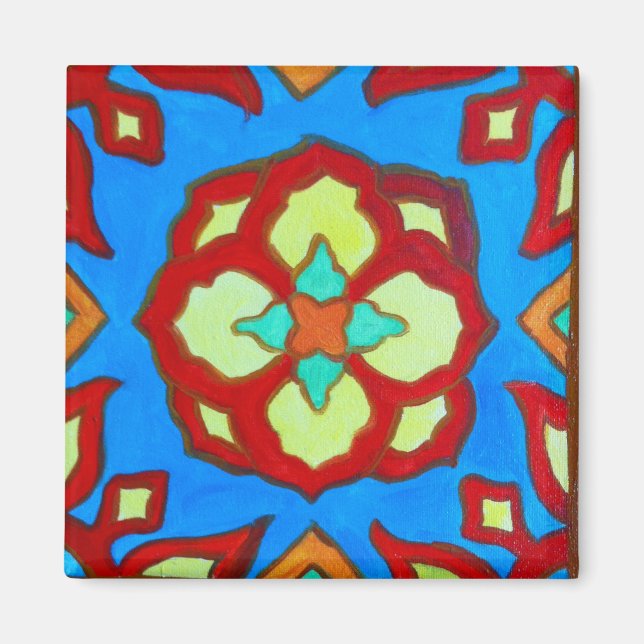 Santa Catalina Tile Lotus 2" Magnet (Front)