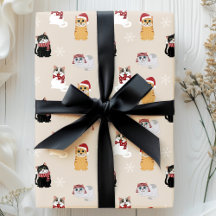 Santa Cats Cute Pet Kitty Christmas Pattern