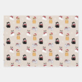 Santa Cats Cute Pet Kitty Christmas Pattern Wrapping Paper Sheets (Front)