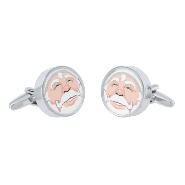 Santa Cause Cufflinks Custom Christmas Cufflinks (Angled)