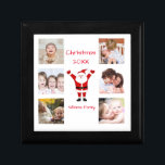 Santa Celebrates Multi Photo Name Gift Box<br><div class="desc">This classic Santa in the center of a multi-framed personalized photo jewelry case is perfect for your home or as a gift. For years to come,  you can have this memento from Christmas past.</div>