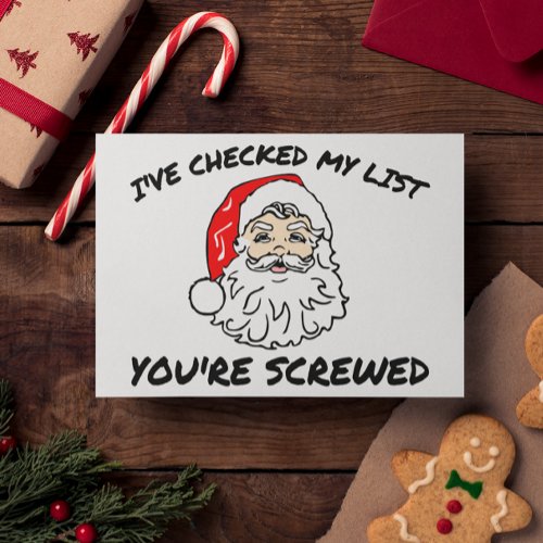 Santa Checked His List Holiday Card