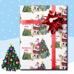 Santa Checking His List Personalize Child's Name Wrapping Paper<br><div class="desc">Santa Checking His List Personalize Child's Name Wrapping Paper</div>