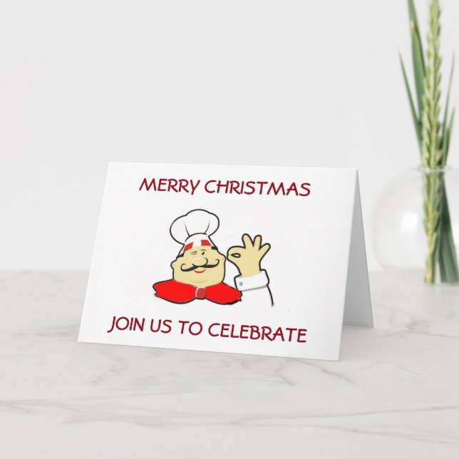 SANTA CHEF ADULT CHRISTMAS PARTY INVITATIONS (Front)