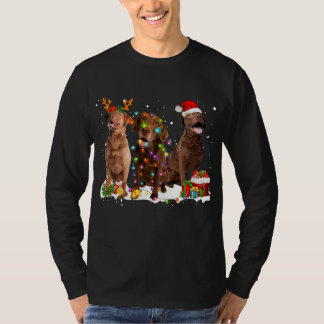 Santa Chesapeake Bay Retriever Dog Reindeer T-Shirt