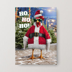 Santa Chicken Button