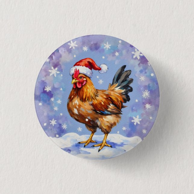 Santa Chicken Button (Front)