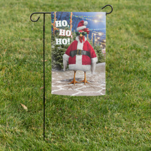 Santa Chicken Garden Flag