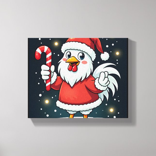 Santa Chicken Joy Canvas Print (Front)