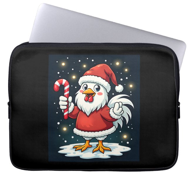 Santa Chicken Joy Laptop Sleeve (Front)