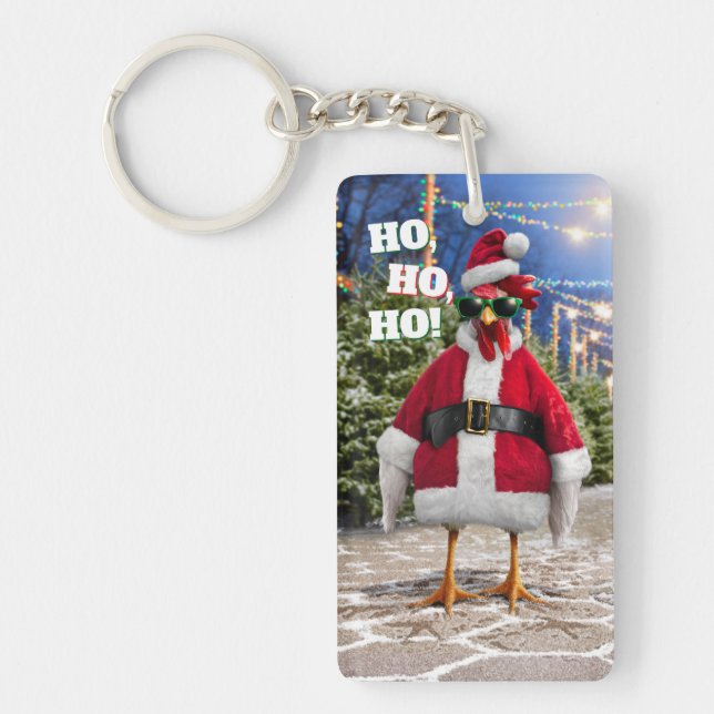 Santa Chicken Keychain (Front)