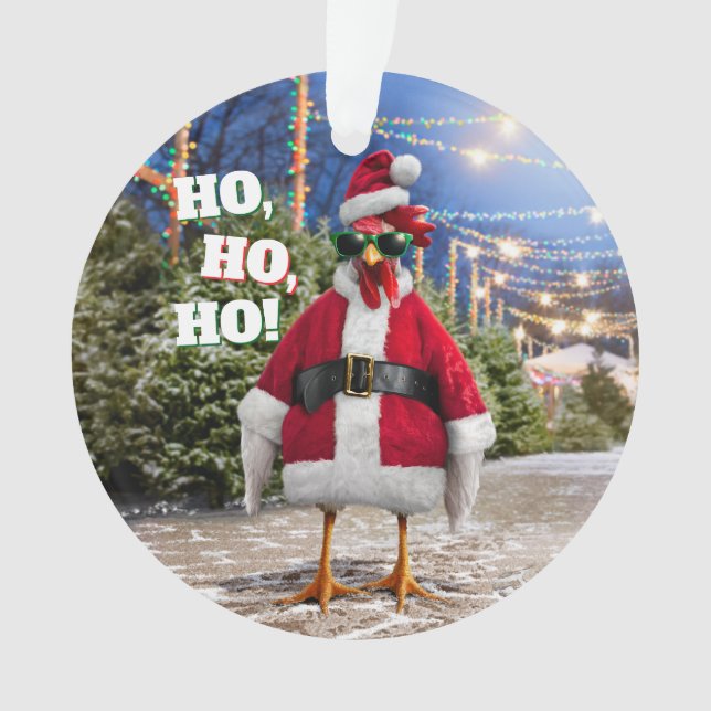 Santa Chicken Ornament (Front)